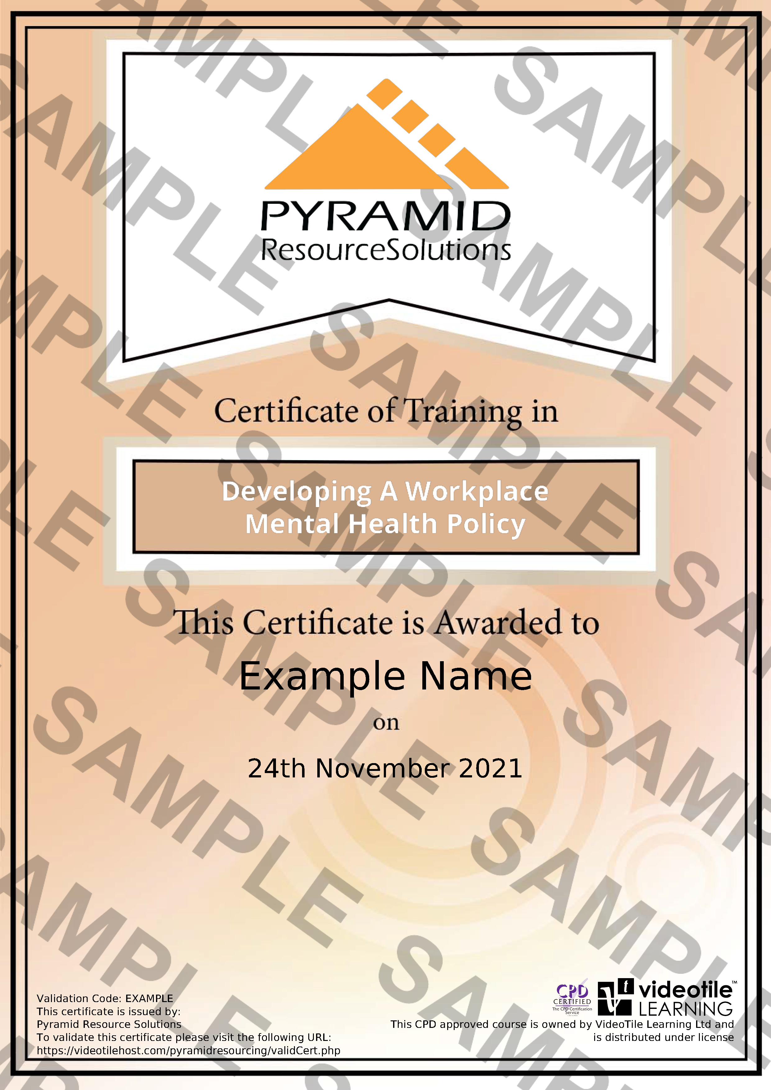 sample certificate