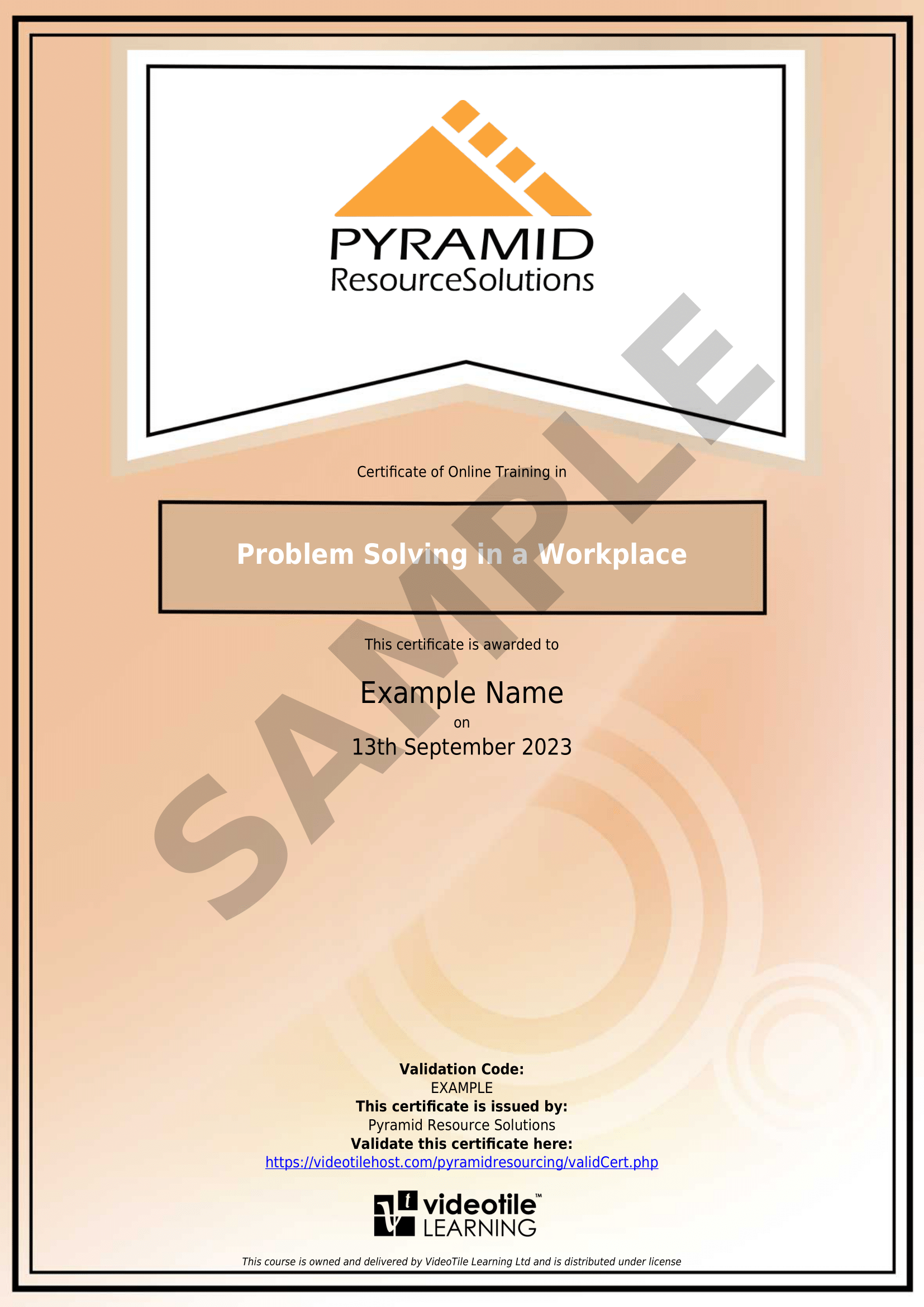 sample certificate