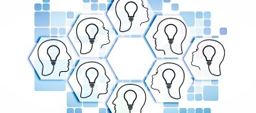 graphic of several peoples heads with lightbulbs inside them, symbolising the power of collaboration